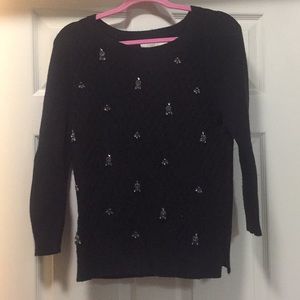 Black jeweled loft sweater